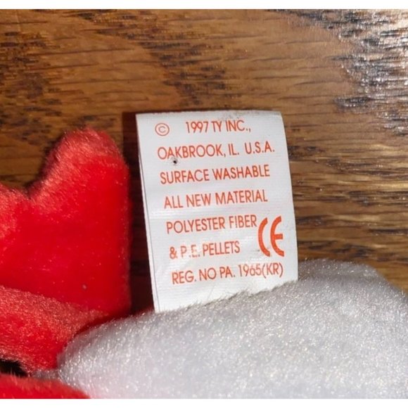 1997 Ty Puffer Beanie Babies Puffin PE Pellets Vintage Tag Errors Red Yellow Bla - Picture 9 of 10